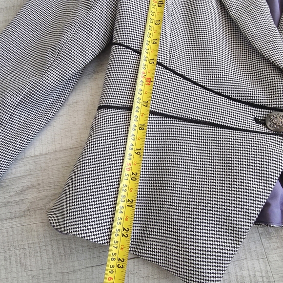 White House Black Market houndstooth stretch blazer sz 8 - Picture 6 of 10